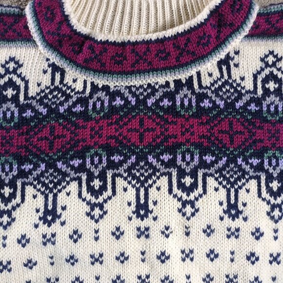 Dale of Norway Small Vintage Nordic Fair Isle Wool Sweater Holiday Skiing - Picture 7 of 8